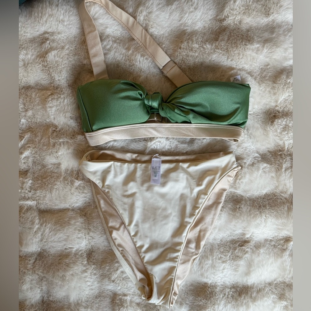 WET Swimwear Sage and Ivory Swimwear